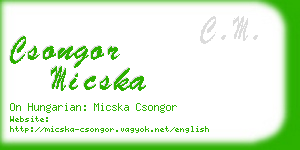 csongor micska business card